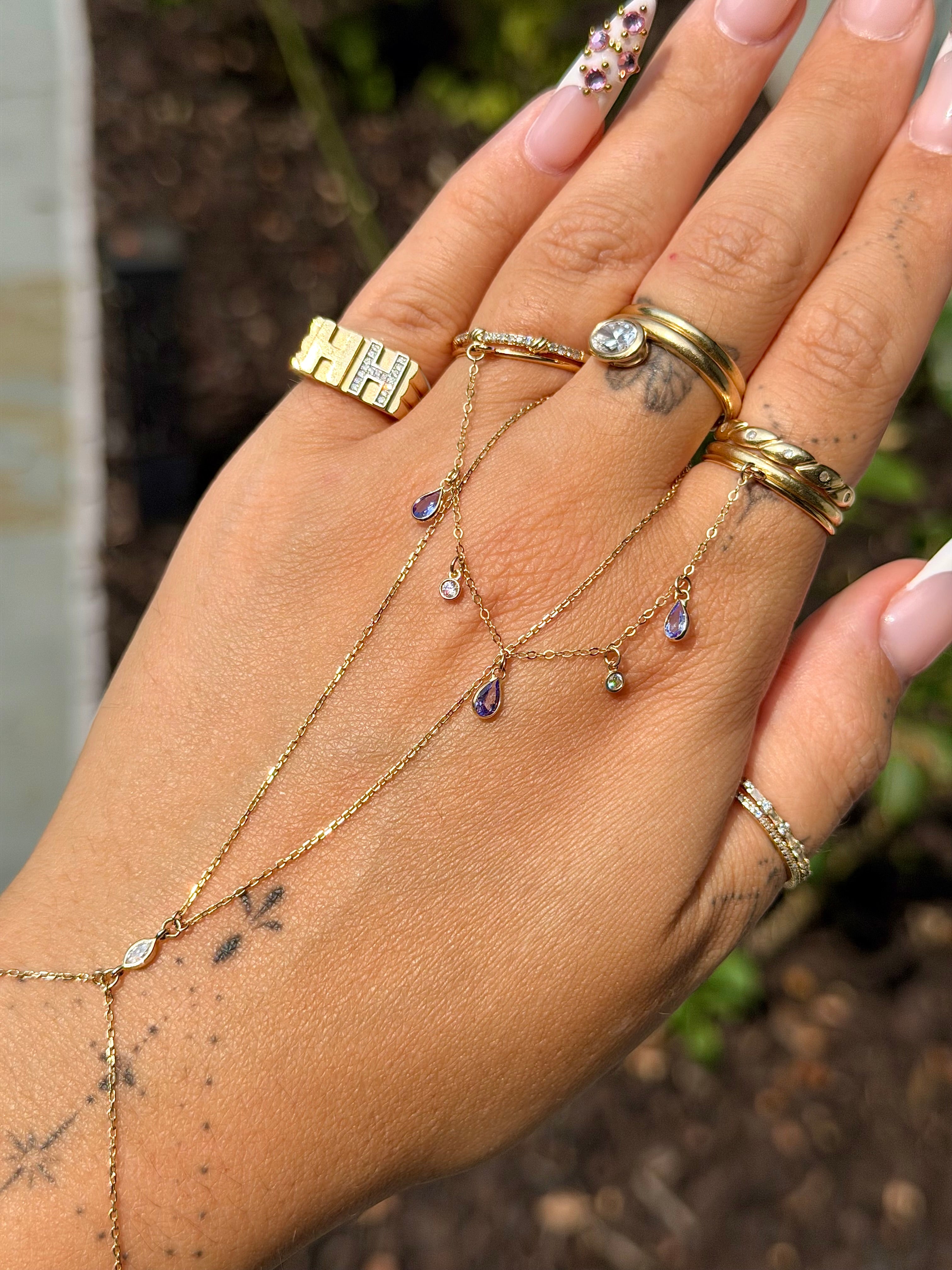 Gemstone Finger Chain