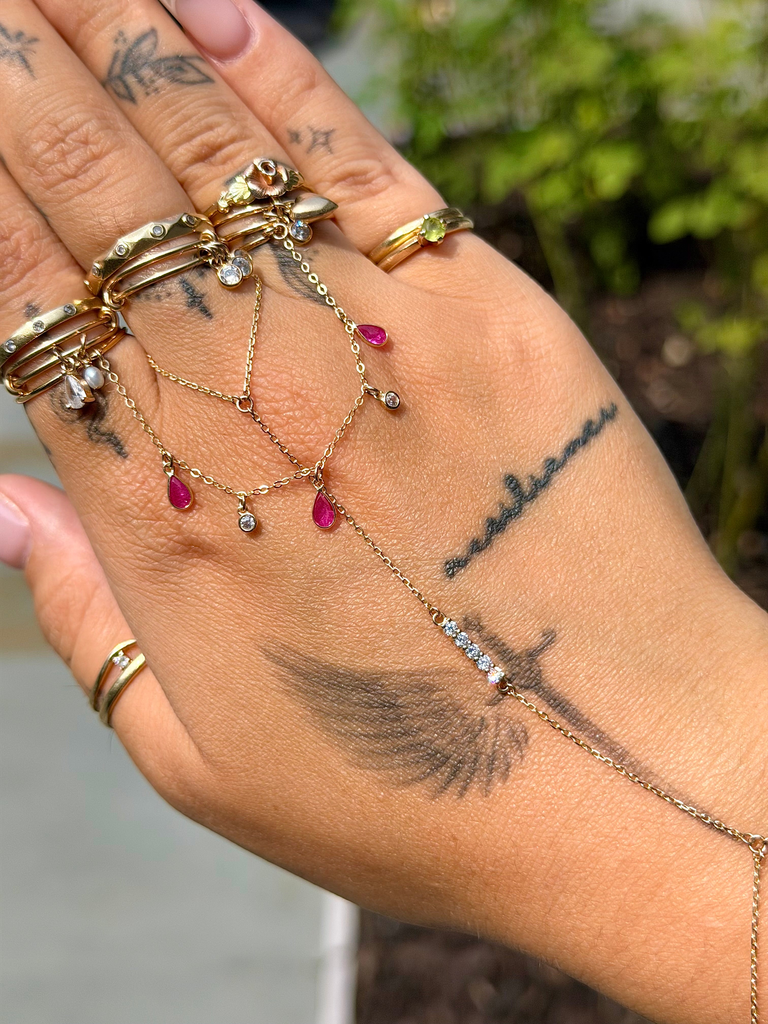 Gemstone Finger Chain
