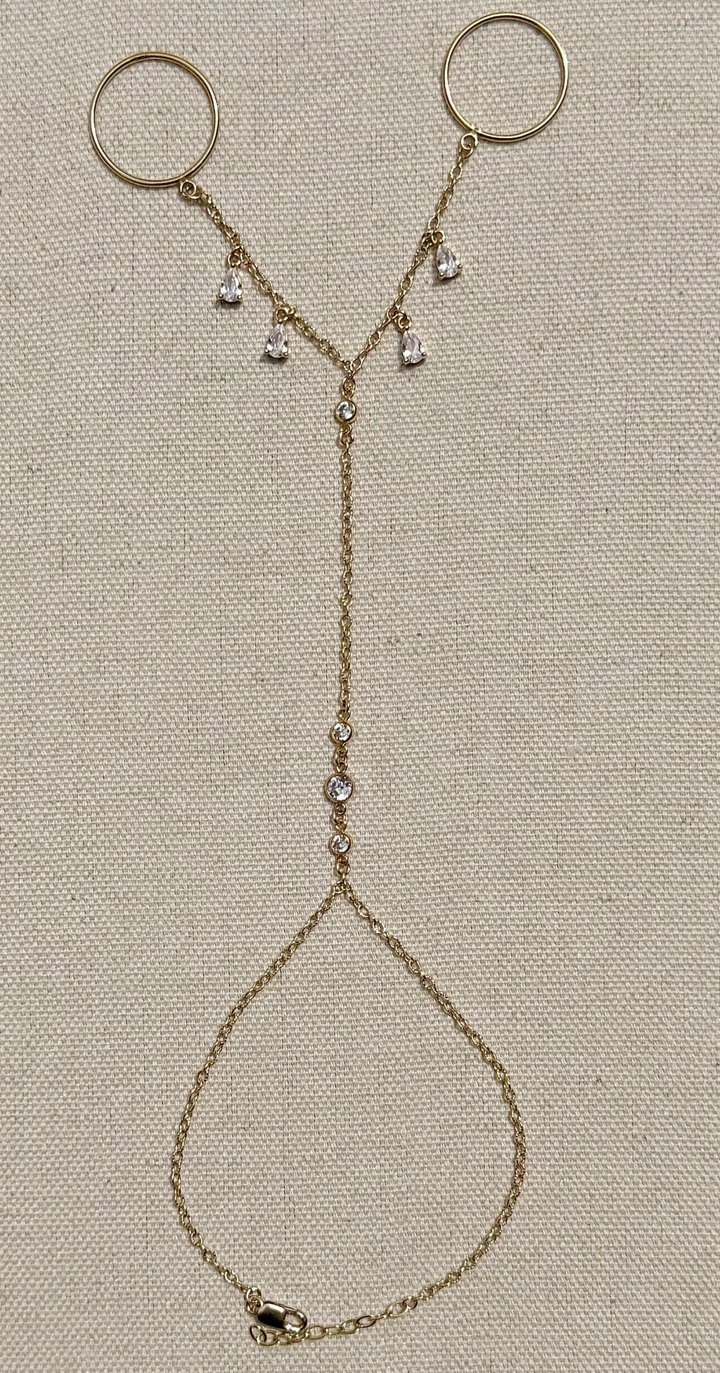 14k Gold-Filled Dual Ring Handchain