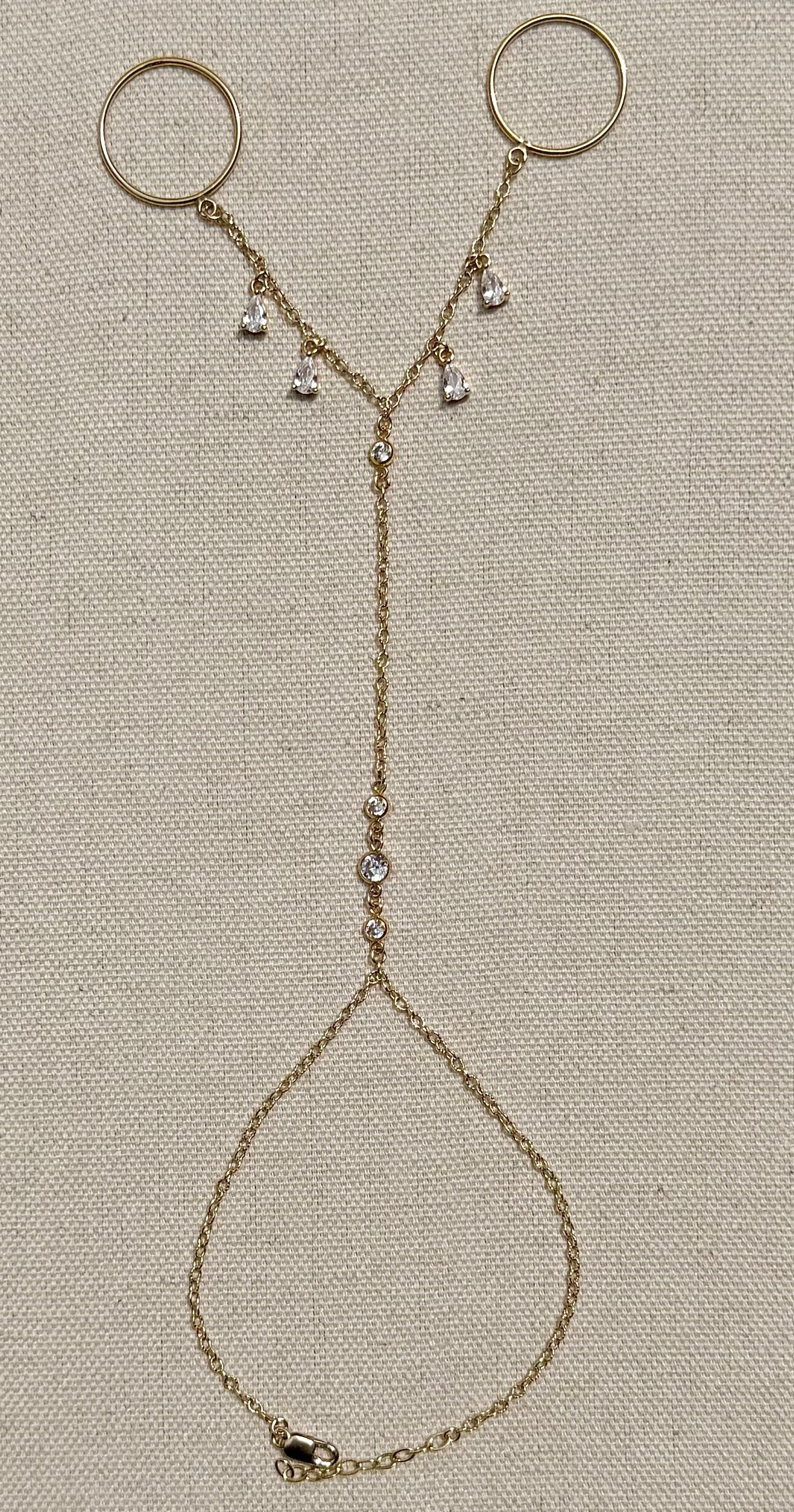 14k Gold-Filled Dual Ring Handchain
