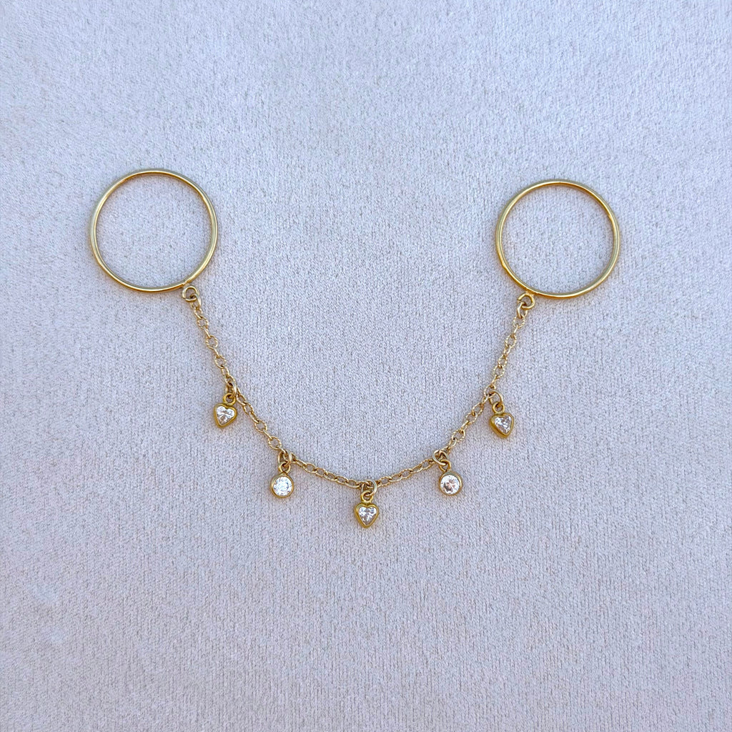 14k Gold-Filled Heart Finger Chain
