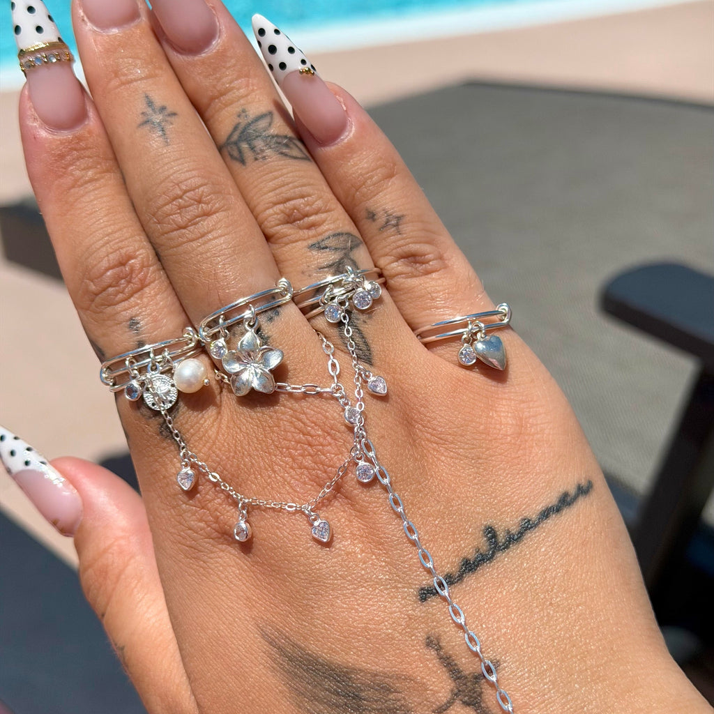 Sterling Silver Heart Finger Chain