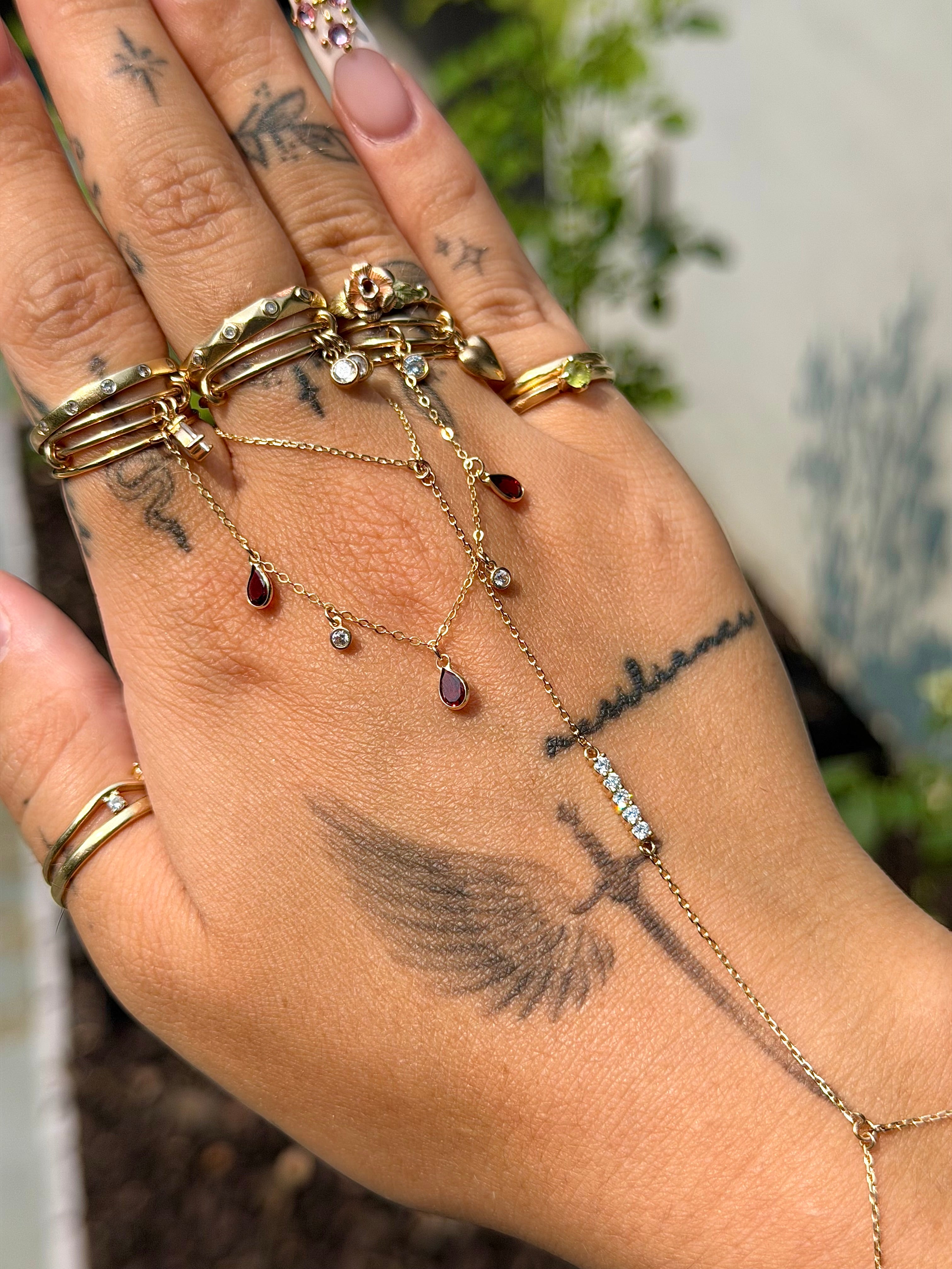 Gemstone Finger Chain