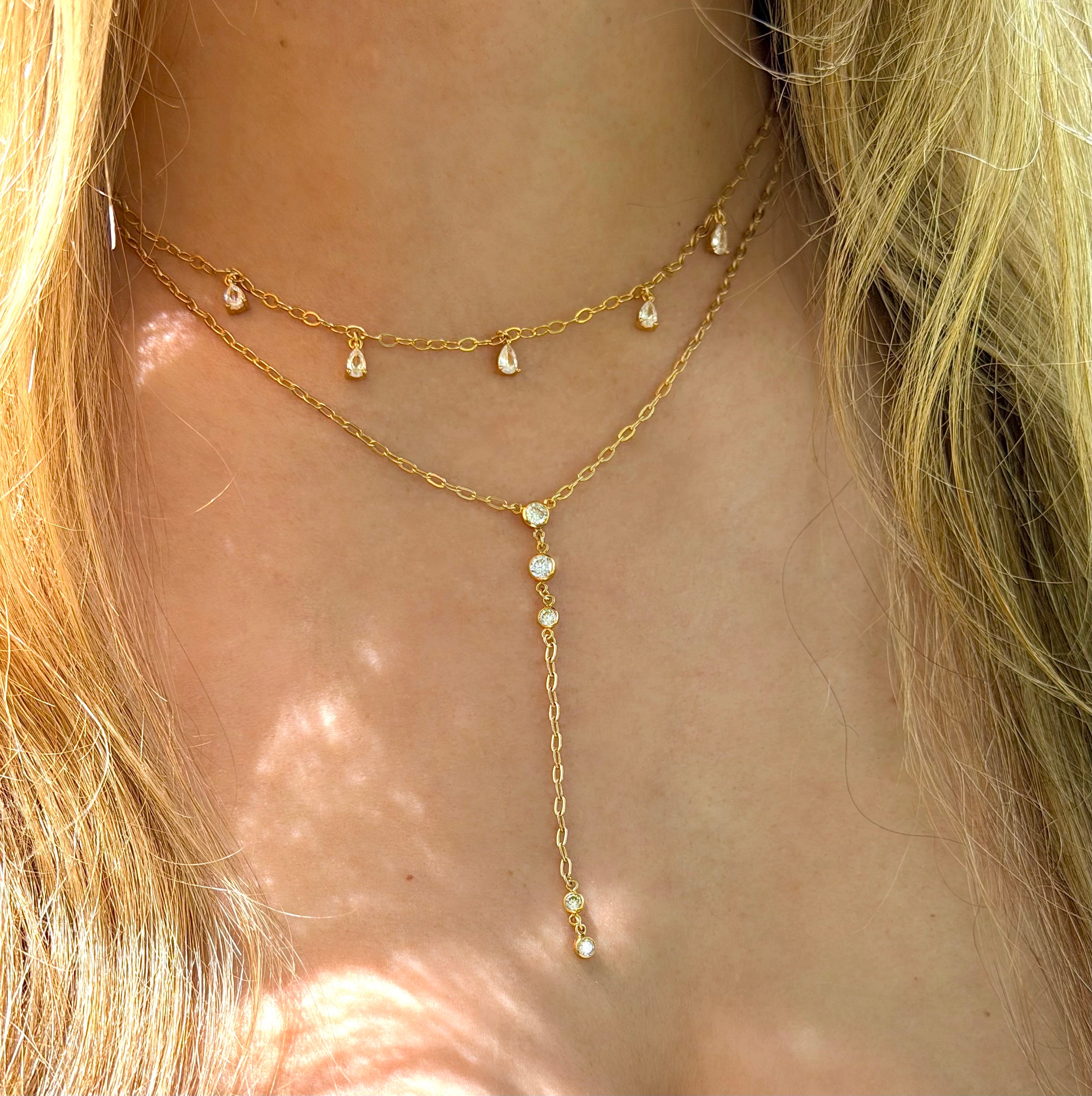 14k Gold-Filled Pear CZ Necklace