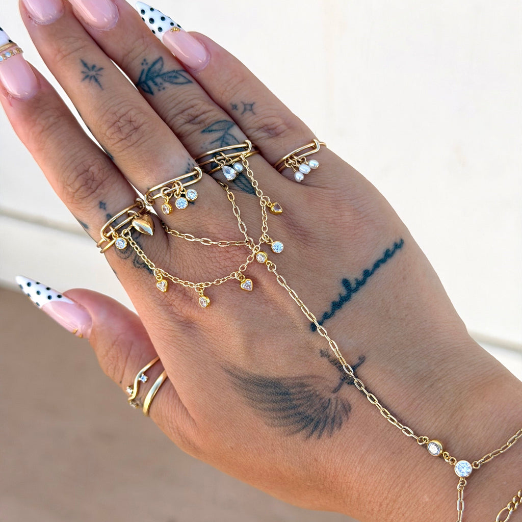 14k Gold-Filled Heart Finger Chain