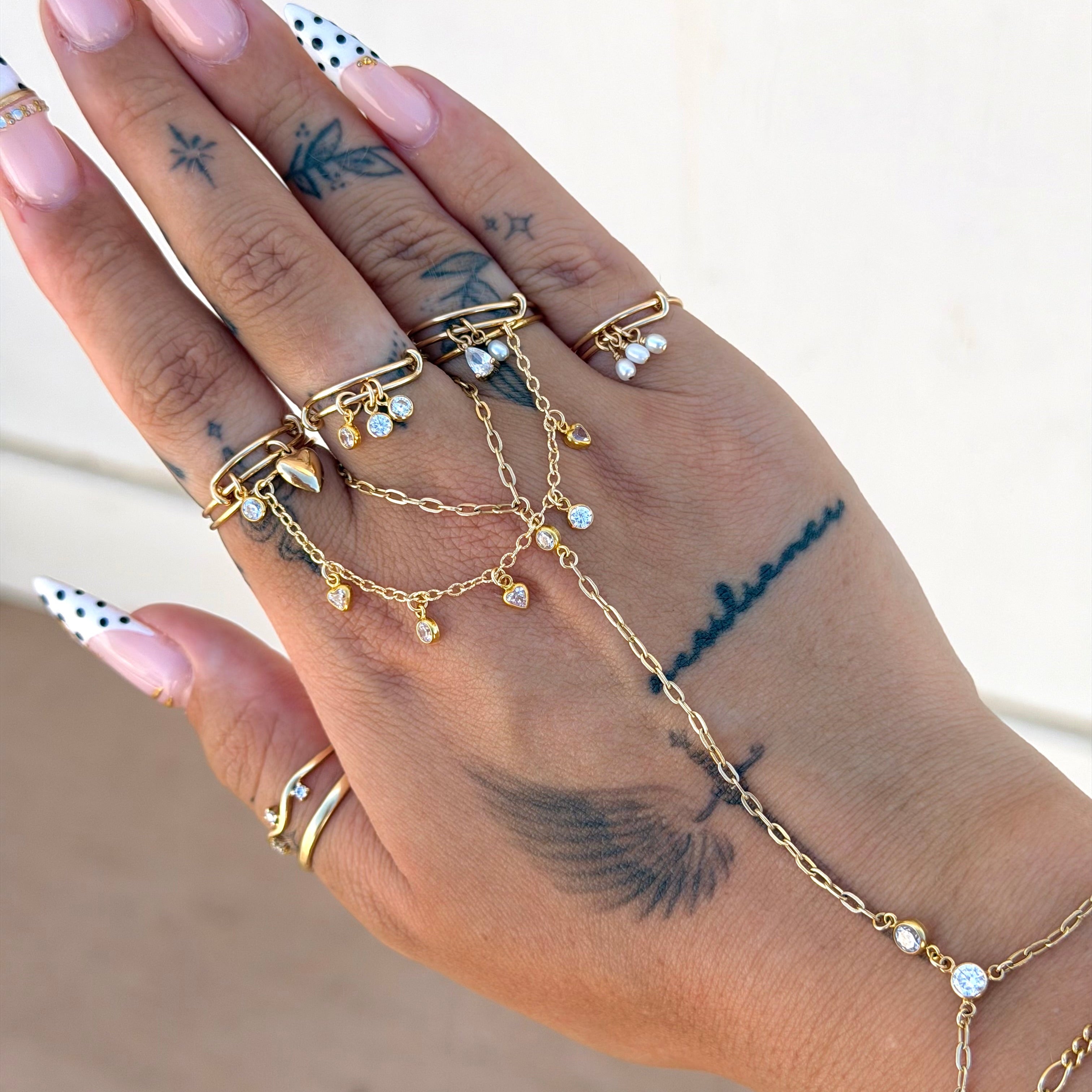 14k Gold-Filled Heart Finger Chain