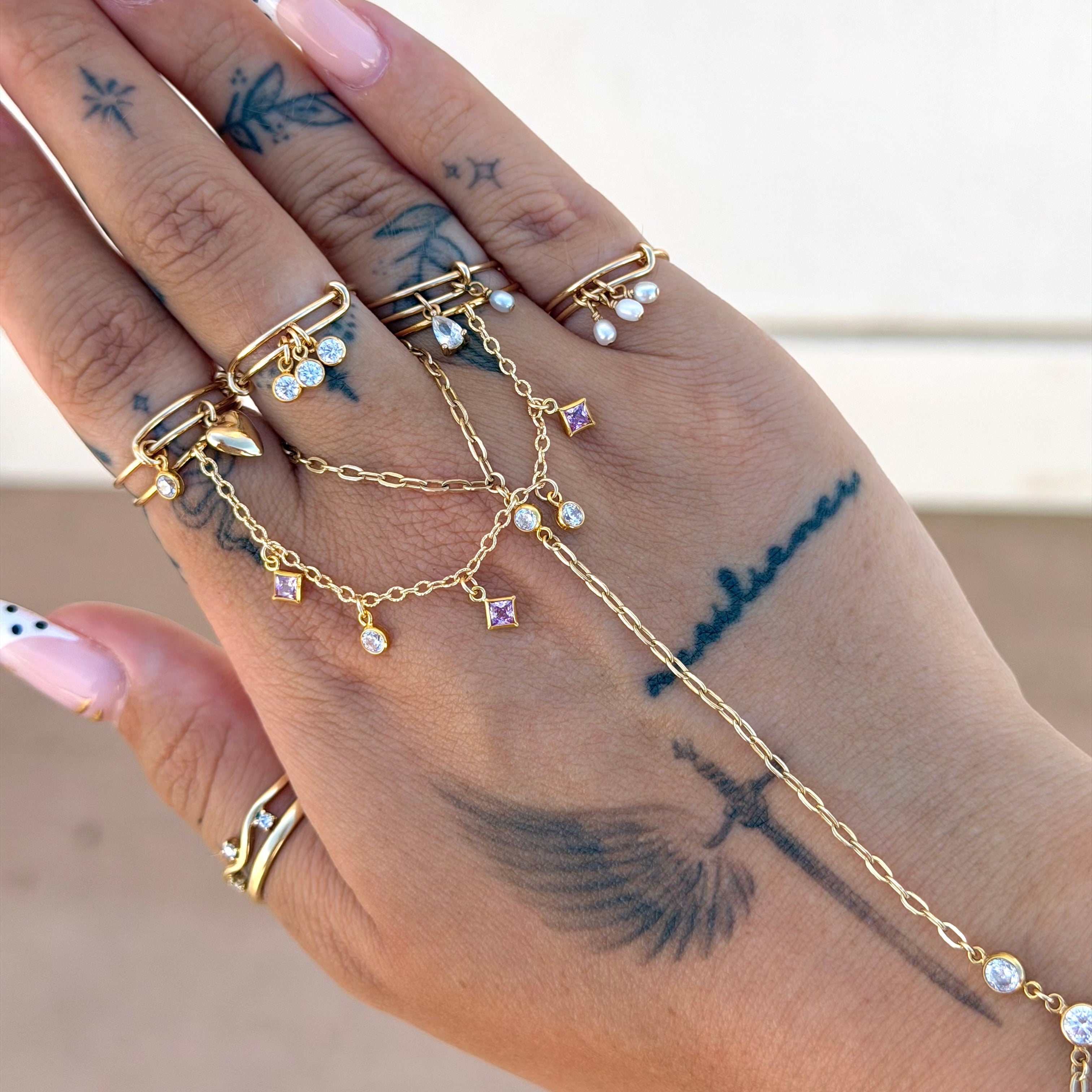 14k Gold-Filled Pink Finger Chain