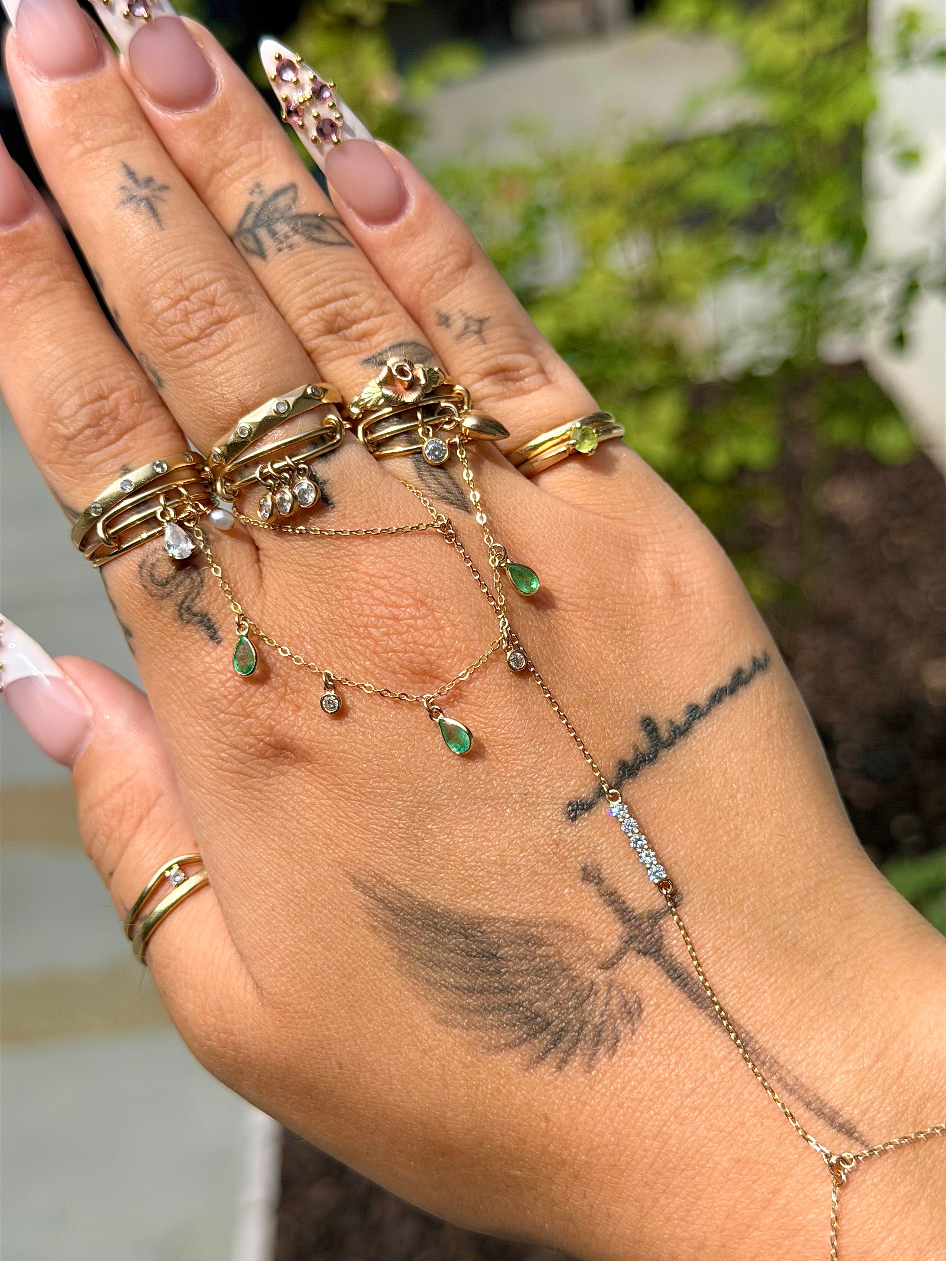 Gemstone Finger Chain