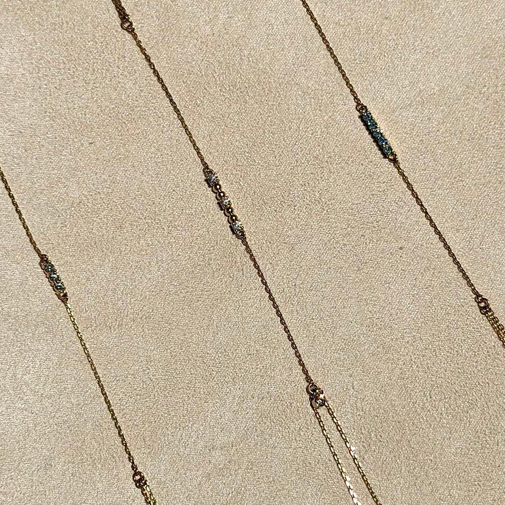 14k Gold Lab-Grown Diamond Bar Handchain