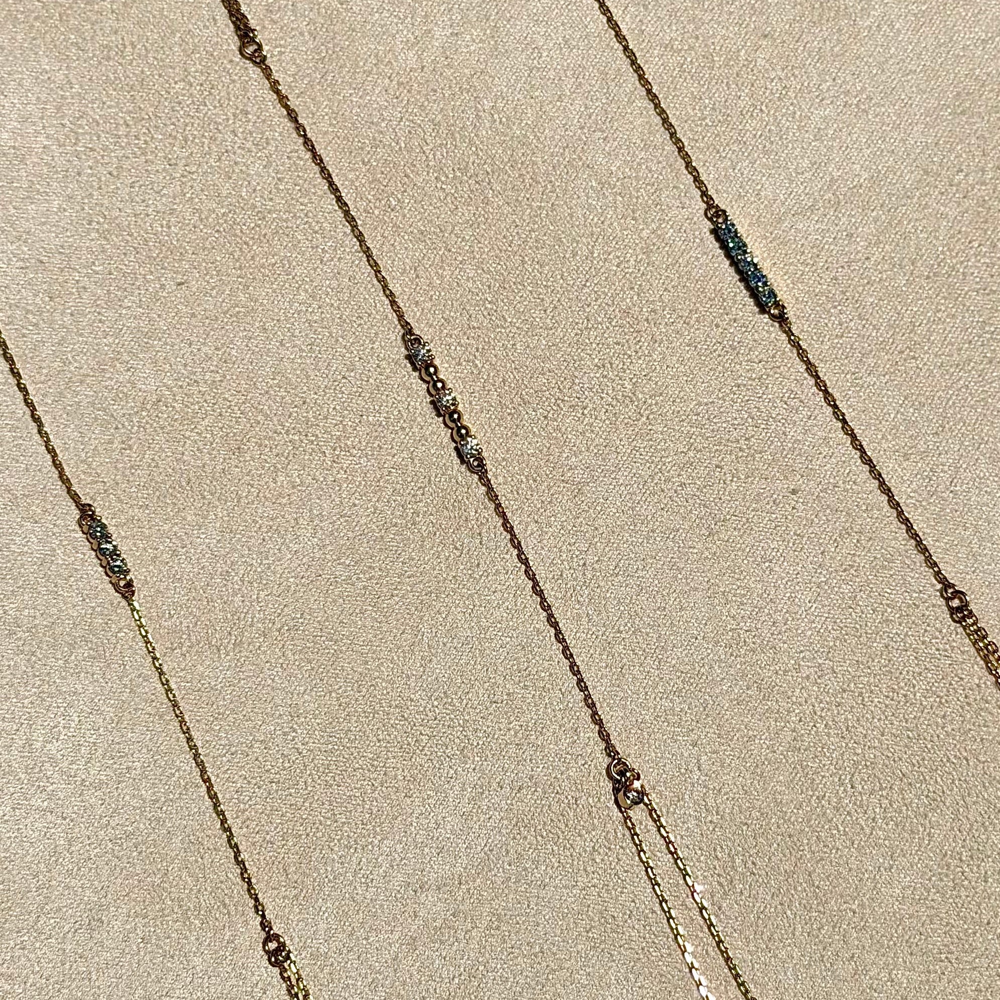 14k Gold Lab-Grown Diamond Bar Handchain