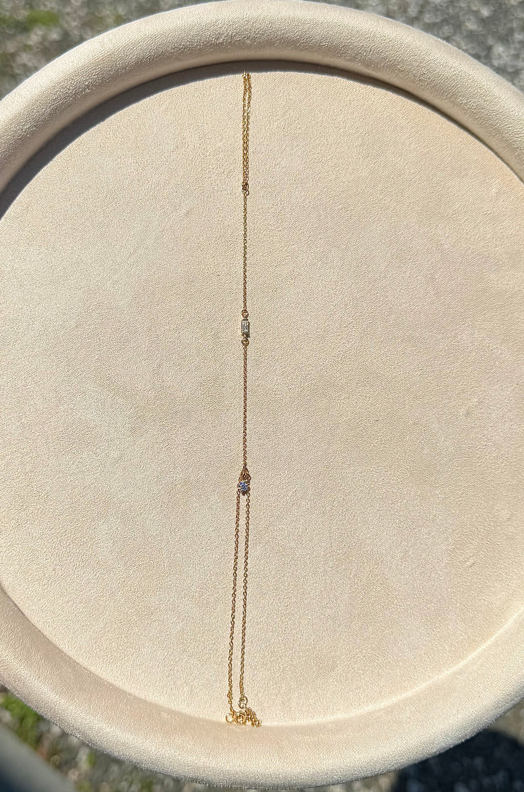 14k Gold Lab-Grown Moissanite Baguette Handchain