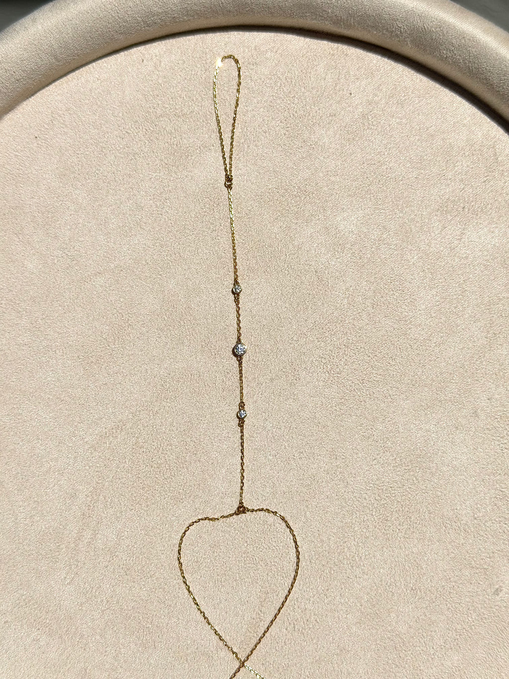 14k Gold Mixed Size Triple CZ Handchain