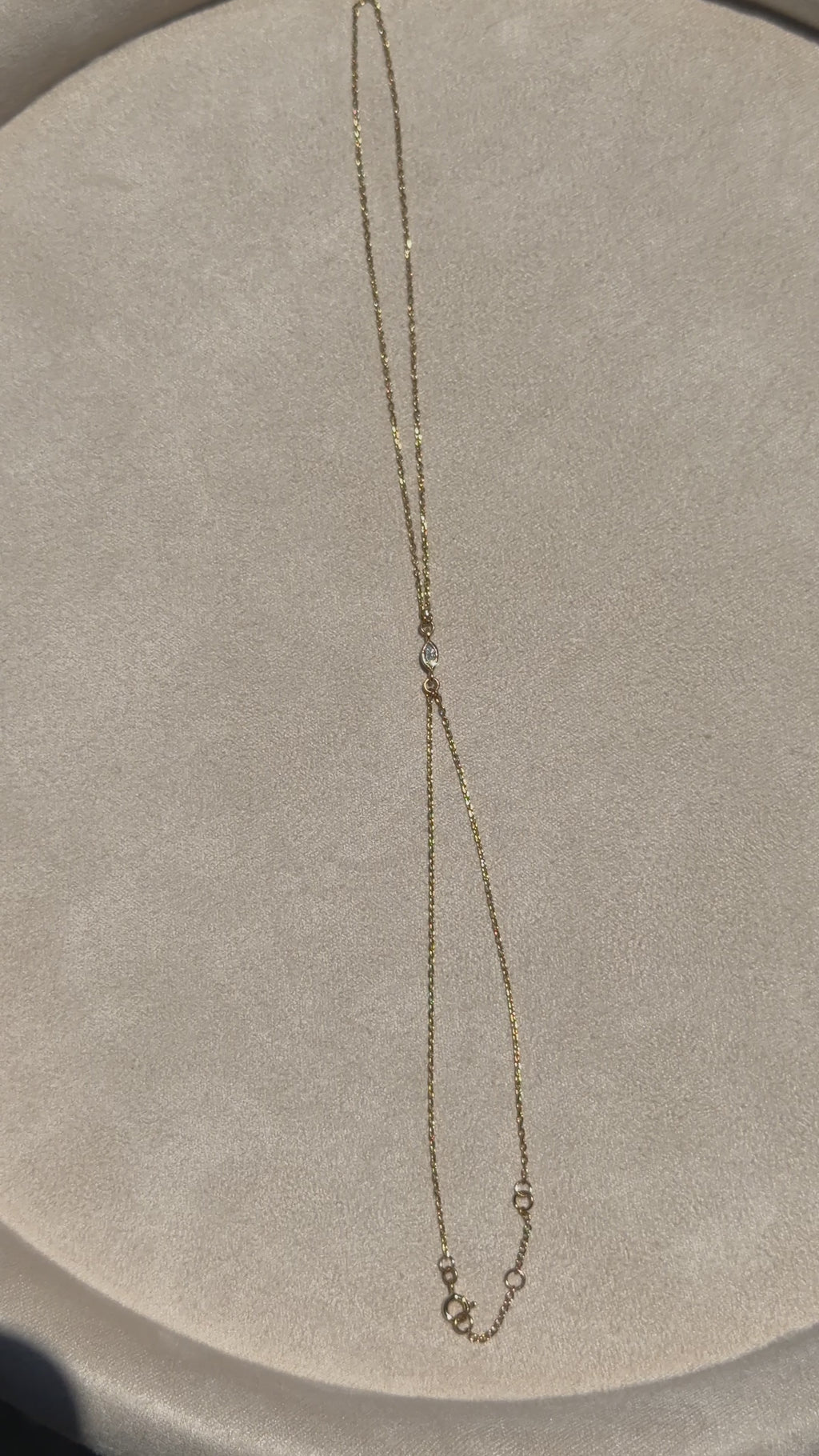 14k Gold Center-set Lab-Grown Marquise Diamond Handchain