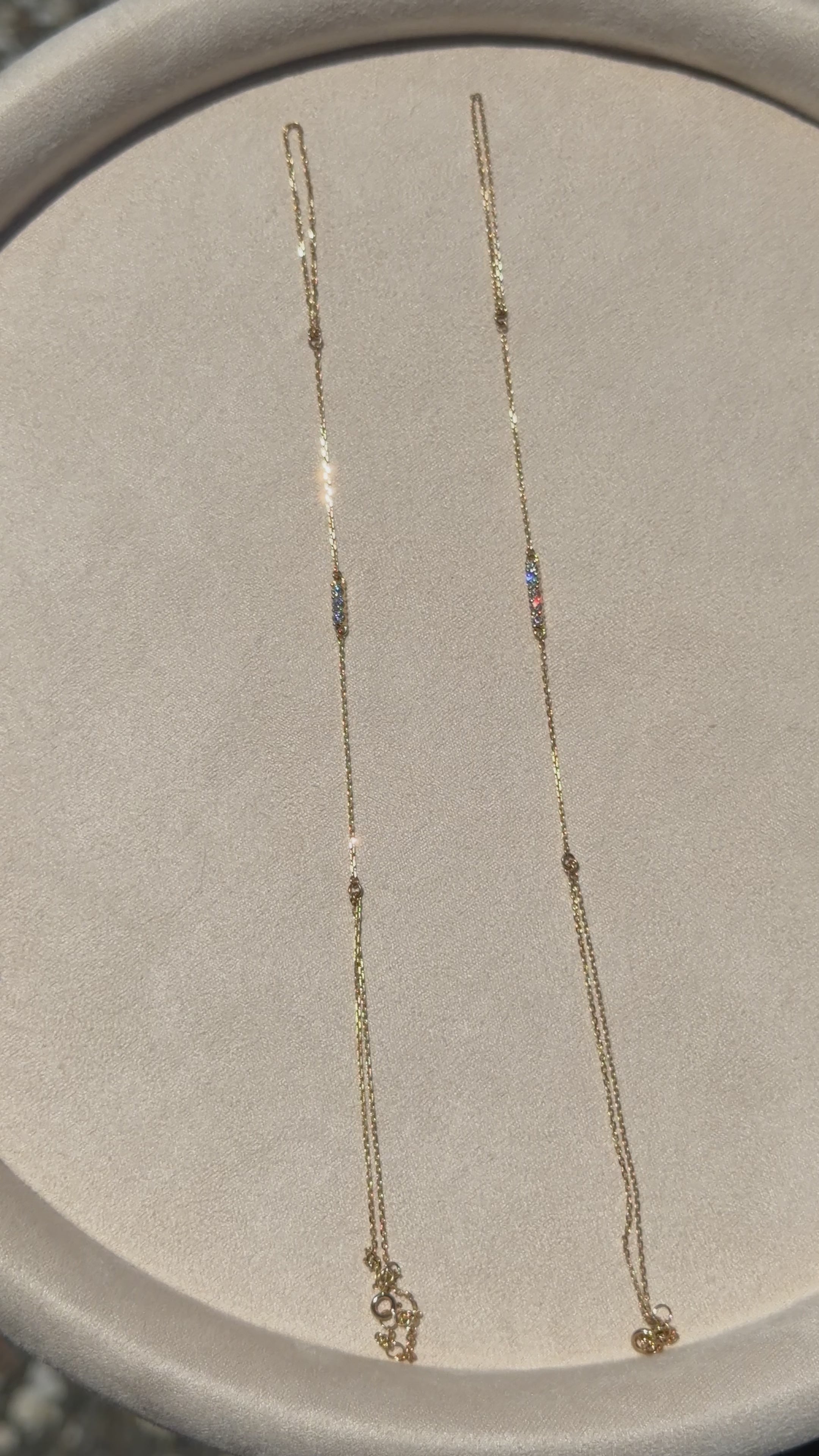 14k Gold Lab-Grown Diamond Handchain with 3-Stone or 5-Stone Link