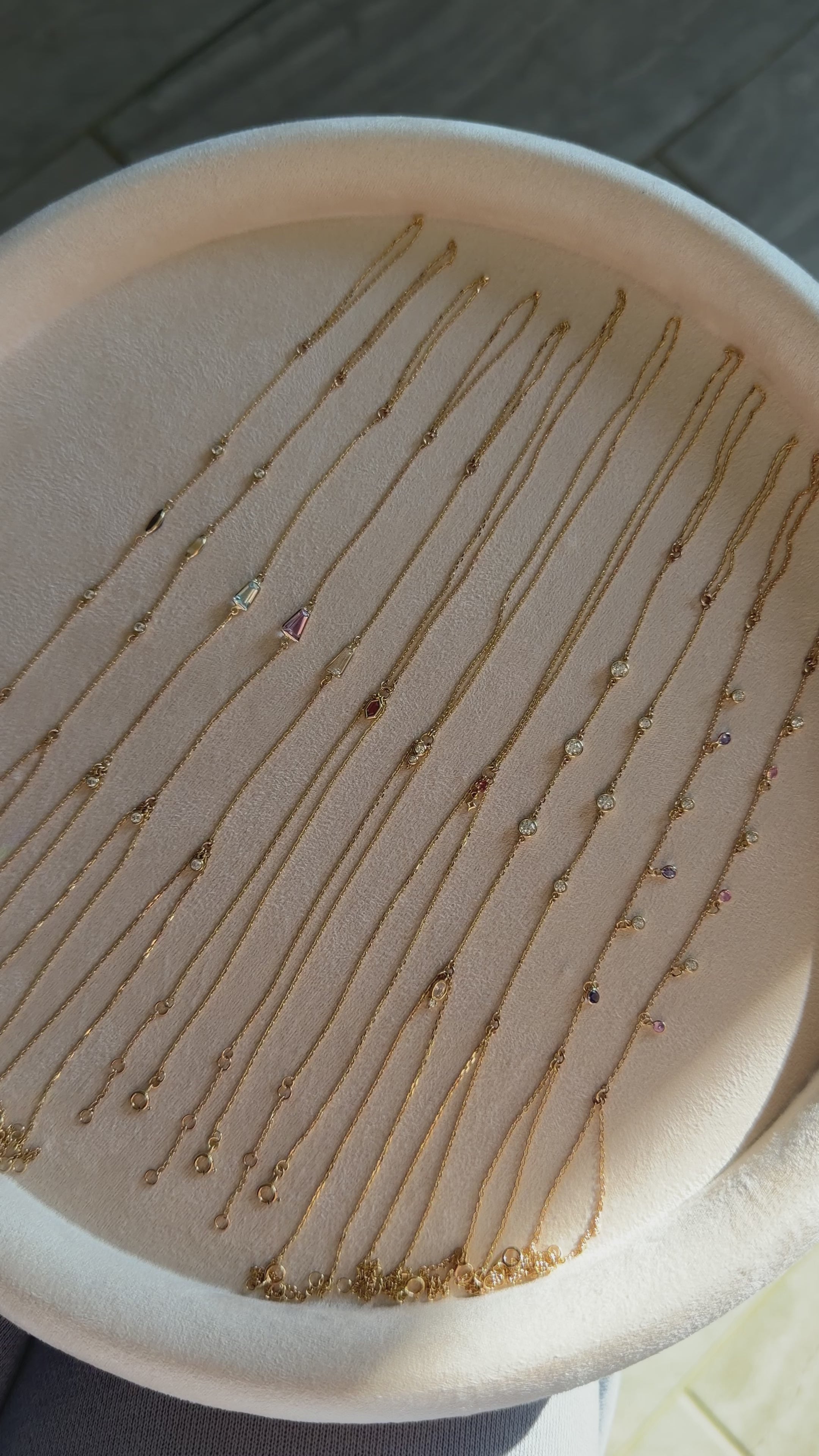 14k Gold Baguette Gemstone Handchain