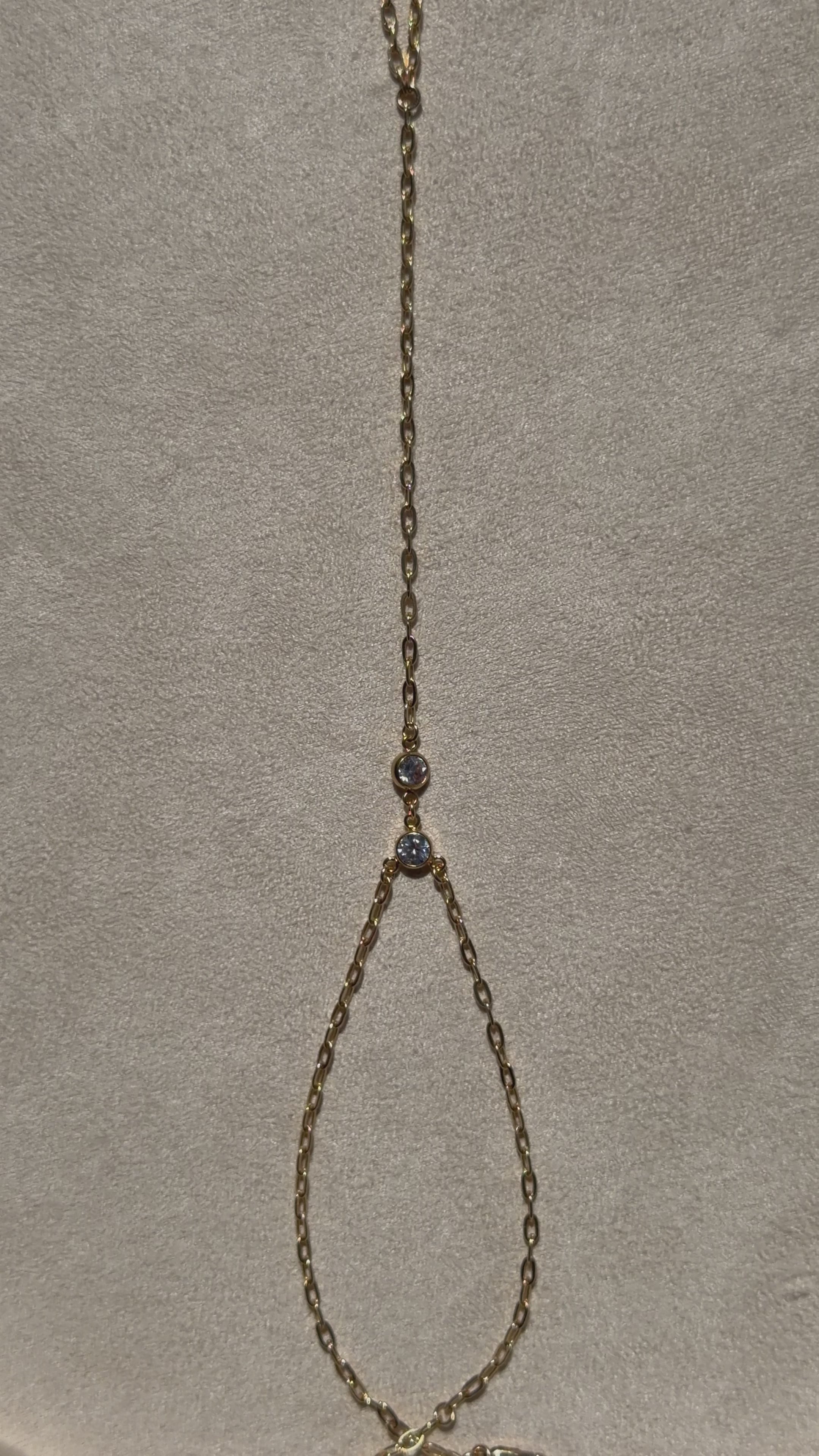 14k Gold-Filled Double CZ Handchain