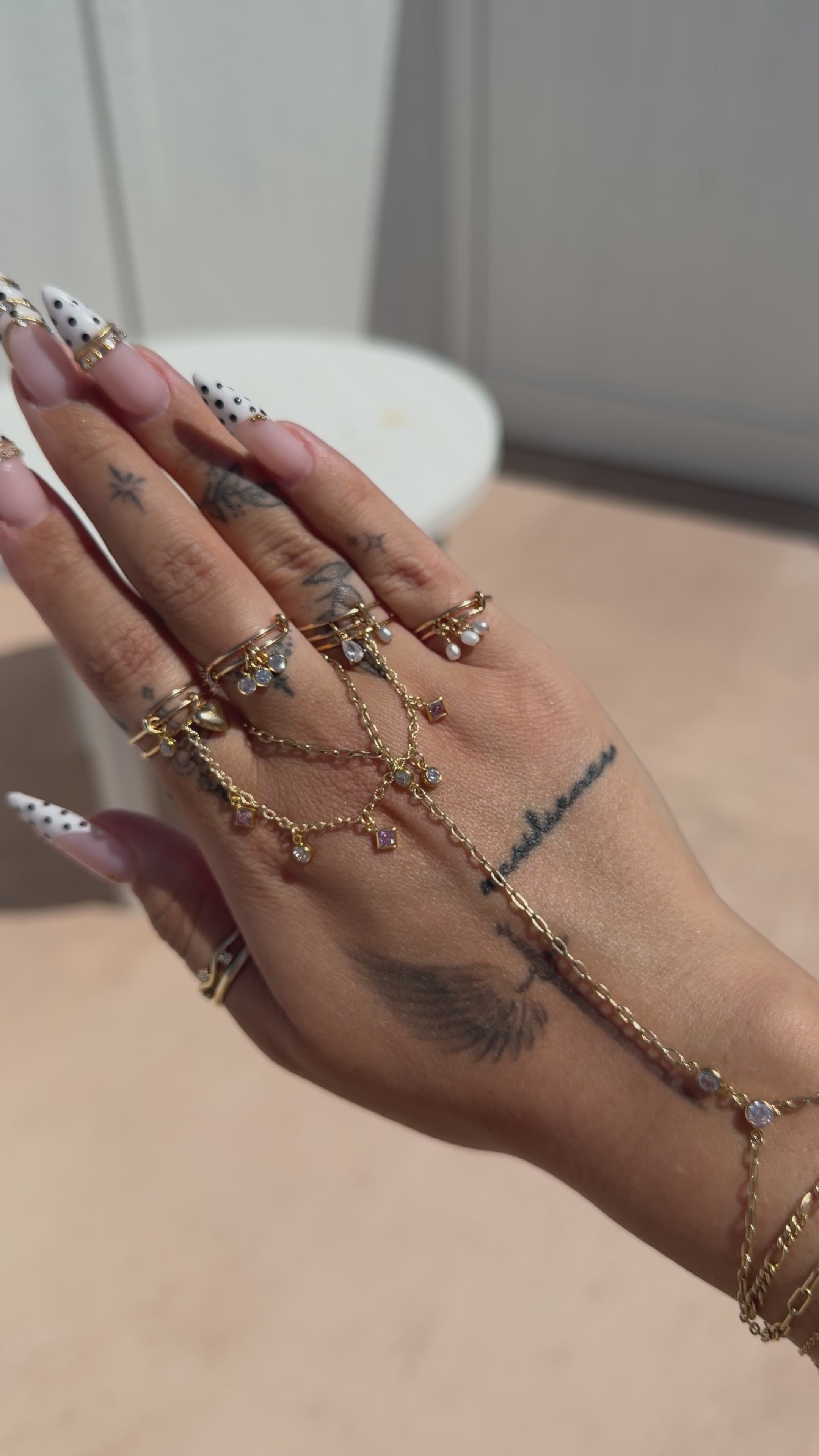 14k Gold-Filled Pink Finger Chain